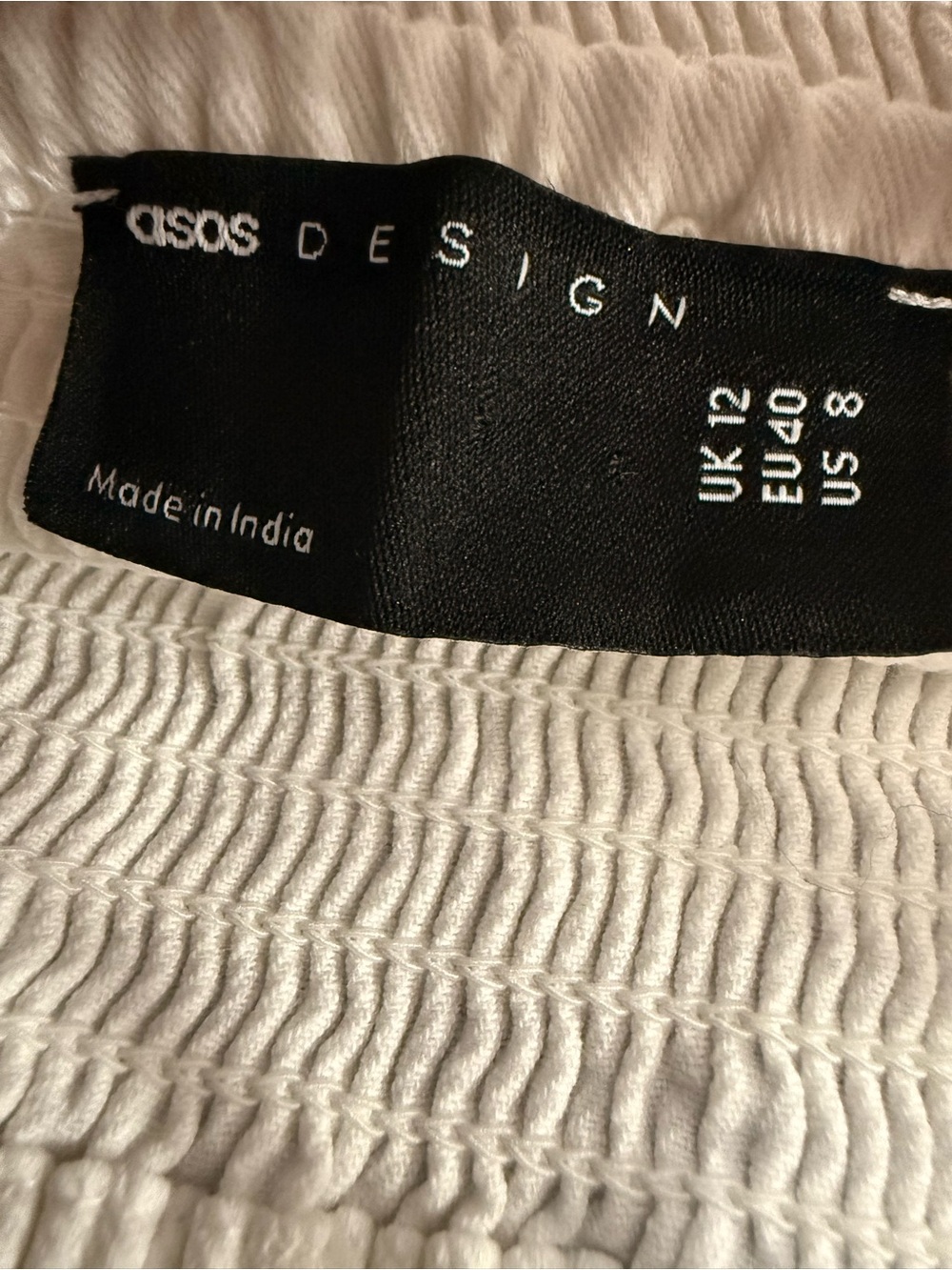 ASOS DESIGN White Smocked Midi Dress | Size US 8 / EU 36 - Picture 4 of 4
